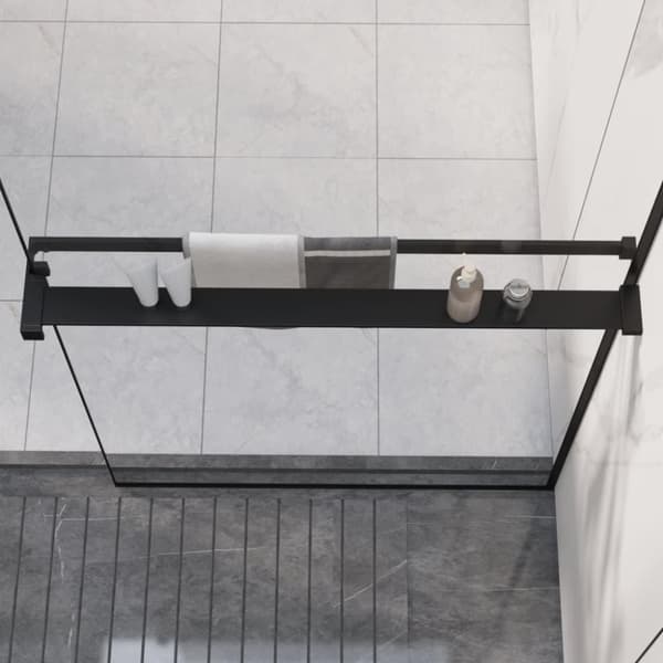 vidaXL Dusjhylle for dusjvegg svart 80 cm aluminium