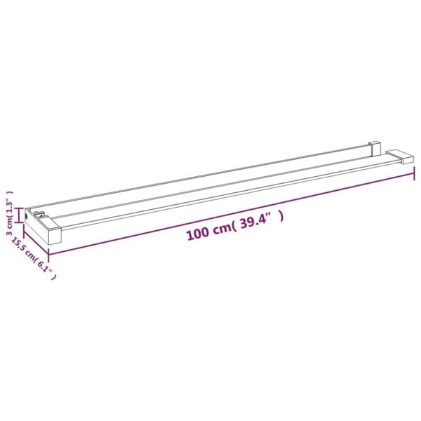 vidaXL brusehylde til brusevæg 100 cm aluminium sort