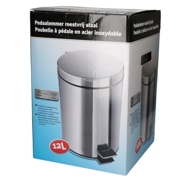 Pedalspand 12L rustfrit stål