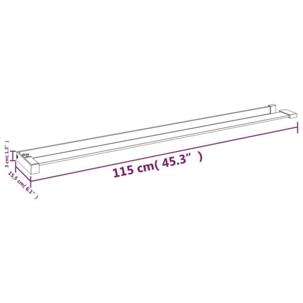 vidaXL brusehylde til brusevæg 115 cm aluminium sort