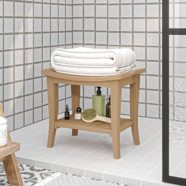 vidaXL badeværelsesbord 50x35x45 cm massivt teaktræ