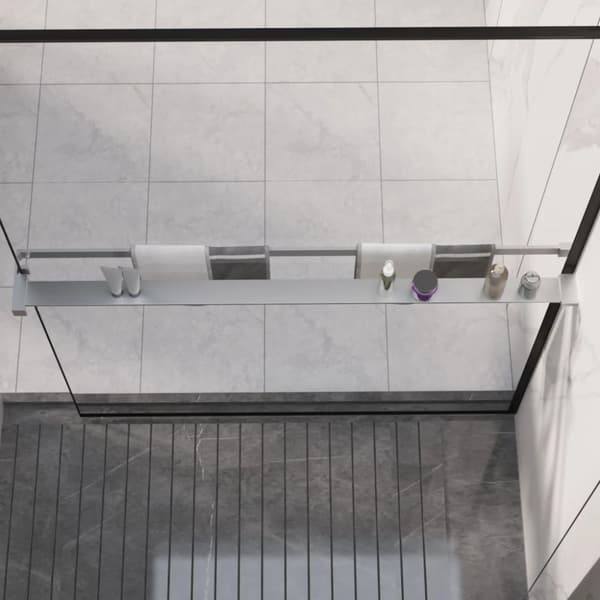 vidaXL brusehylde til brusevæg 115 cm aluminium krom