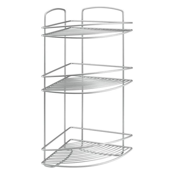 Metaltex Onda Badeværelse Hjørnehylde 3 Etager 22x22x53 cm Sølv