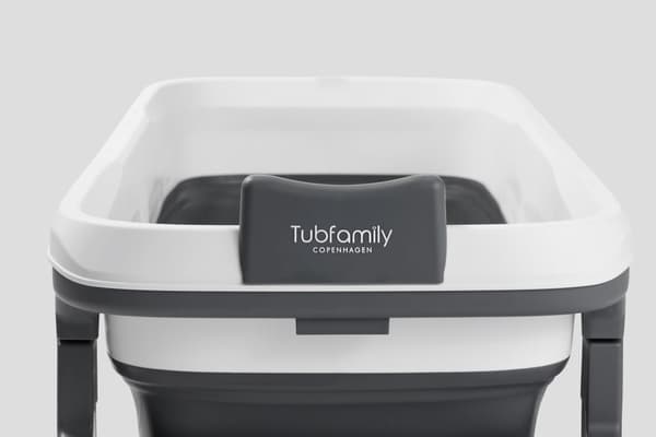 Tubfamily - Foldebadekar til voksne med låg, digital termometer og fodmassage - 150cm/Grå XL