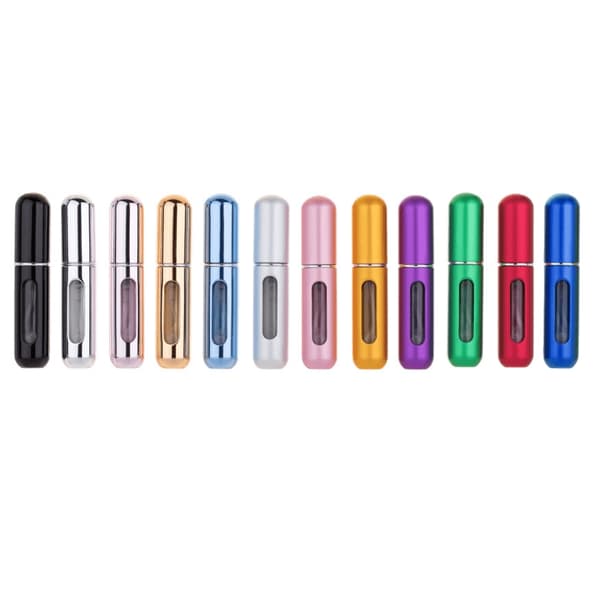 Genopfyldelig Smart Parfumeflaske 5 ml Farvevalg Metallic Sølv