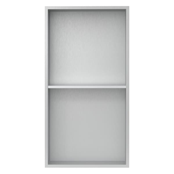 Suihkutarjotin 2 tasoa 60x30 cm hopea ruostumaton teräs seinänurkka Suihkutarjotin LuxeBath