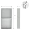Pikkukuva 5 / 7: Suihkutarjotin 2 tasoa 60x30 cm hopea ruostumaton teräs seinänurkka Suihkutarjotin LuxeBath