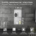 Miniatyrbillede 2 af 8: Bruseniche 2 niveauer 60x30 cm sølv rustfrit stål indbygningsramme væg niche bruseniche LuxeBath