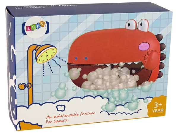 Soap Bubble Bath Toy Red Dinosaur with Batteries