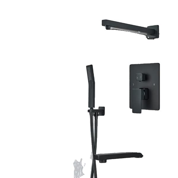 Badeværelse Brusehane, Mat Sort Finish, LED Regnbruser Hoved, 2 Vejs 10 tommer B 3 Way 12inch D