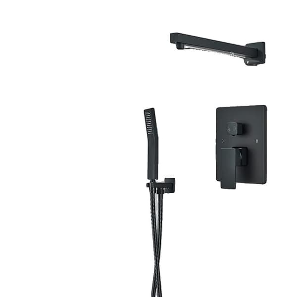 Badeværelse Brusehane, Mat Sort Finish, LED Regnbruser Hoved, 2 Vejs 10 tommer B