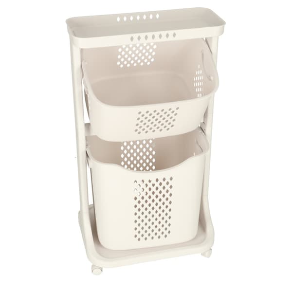 Legetøjscontainer, tøjkurv, dobbeltrullende organiser