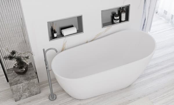 BADEHYLDE TIL BADEVÆRELSE 30x45 børstet stål