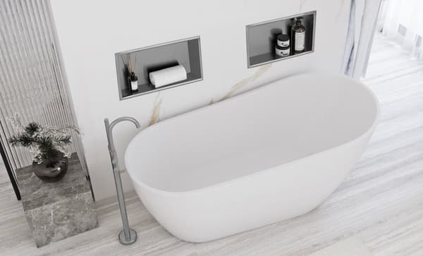 BADEHYLDE TIL BADEVÆRELSE 30x45 børstet stål