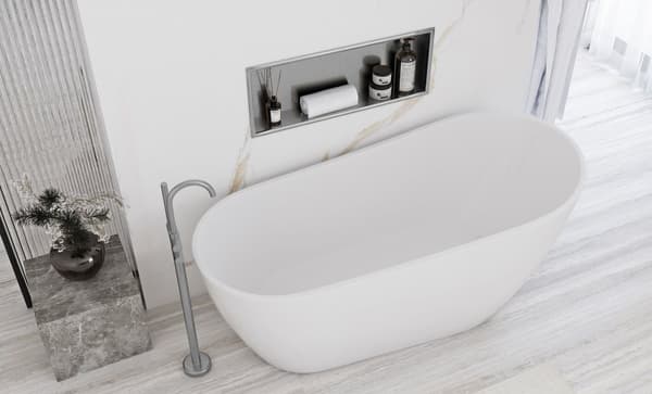 BADHYLLA FÖR BADRUM 30x60 borstat stål