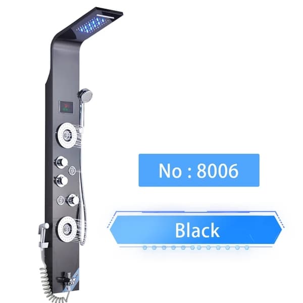 LED Duschpanel, Regndusch, SPA Massage Jet, Gyllene 8009