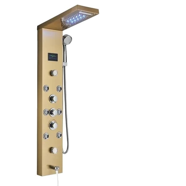 LED Badeværelse Brusehane Panel, Luksus Design, Digital Display Skærm, Guld 8009