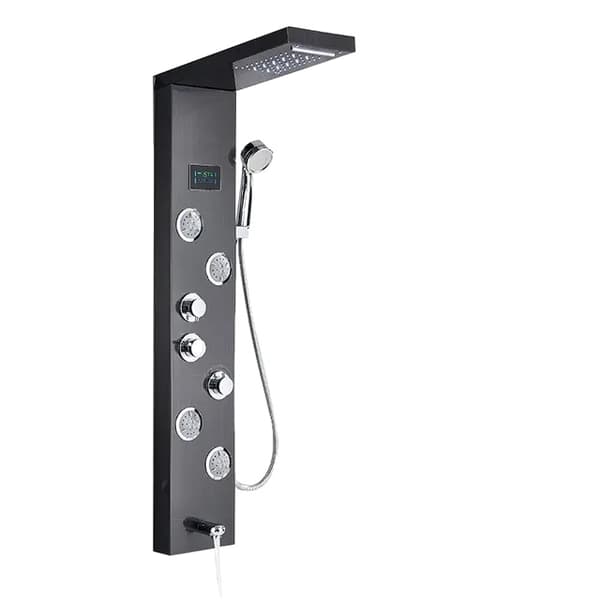 Badrum Duschblandare, LED-skärm, Handhållen Massage, Guld 8009 Black 9001