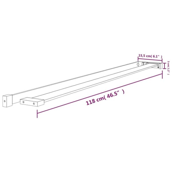 vidaXL Duschhylla för duschvägg svart 118 cm gjuten aluminium - Badrumstillbehör
