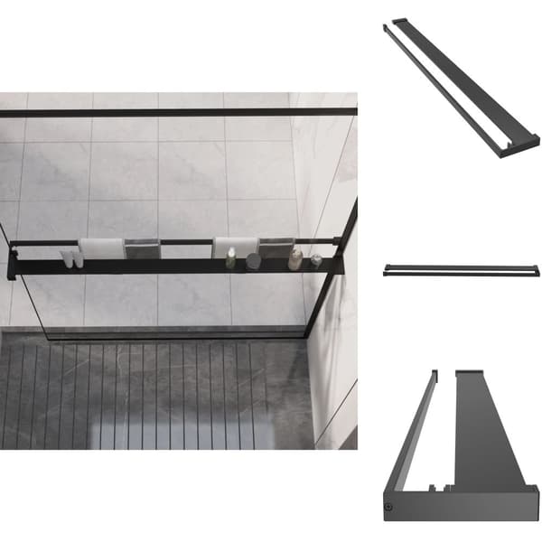 Badrumstillbehör - Living Duschhylla för duschvägg svart 118 cm gjuten aluminium