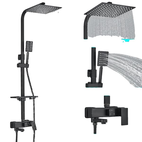 Duschblandare, regndesign, mässingsmaterial, Krom 4-vägs 10 tum