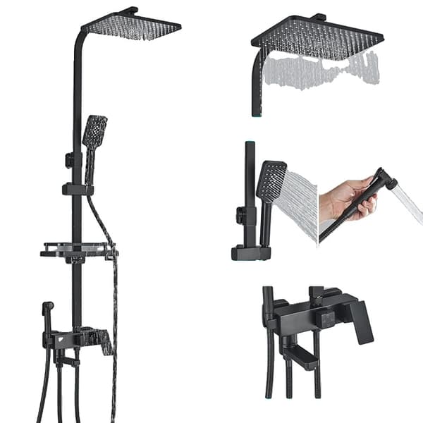 Duschblandare, regndesign, mässingsmaterial, Krom 4-vägs 10 tum
