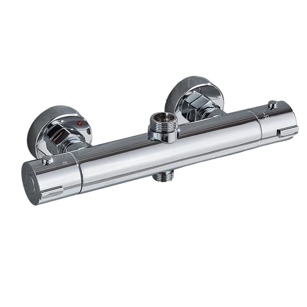 Termostatisk brusearmatur, dobbelt håndtag kromblander, vægmonteret,ærbarChrome Bærbar