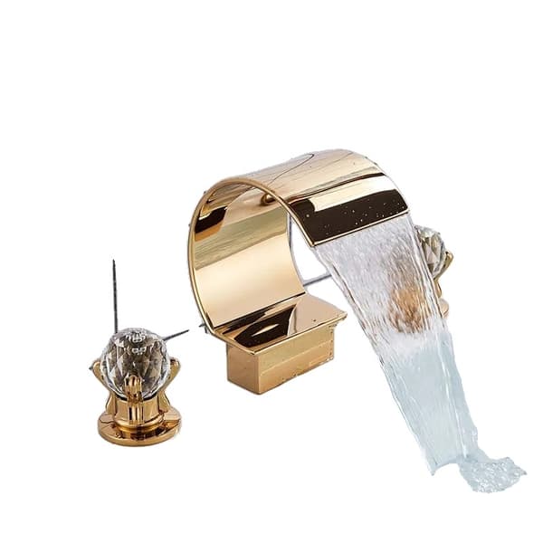 Gylden Vaskevandhane, Dobbelt Håndtag, Keramisk Ventil,RetrieverGolden Retriever