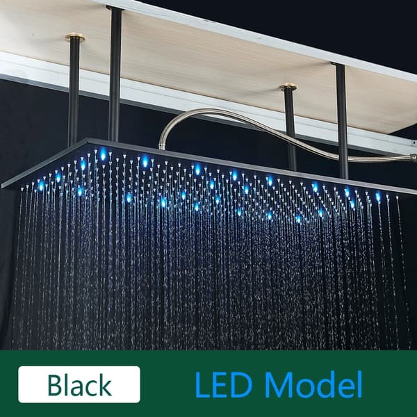LED Regnbruser, Loftmonteret, Smart Vandstrømstyring,Sort LED