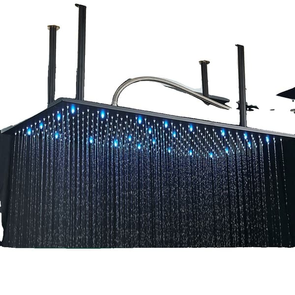 LED Regnbruser, Loftmonteret, Smart Vandstrømstyring,Sort LED