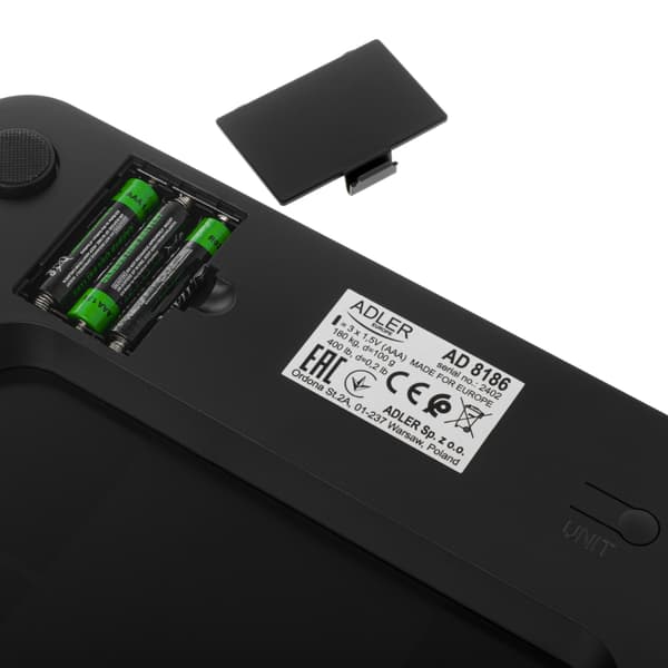 Smart badevekt med 18 helseanalyser og Tuya-app - Svart