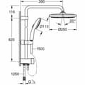 Miniatyrbillede 4 af 5: Søjler til brusebade Grohe Vitalio Start System 250 Silikone