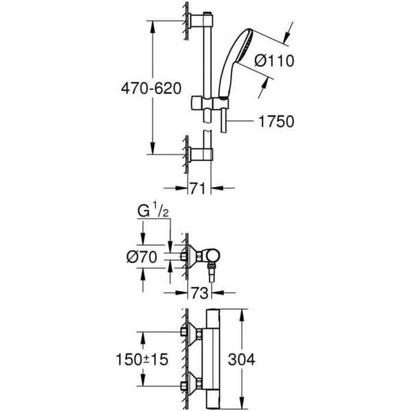 Duschpelare Grohe Precision Start Plast