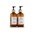 Miniatyrbillede 2 af 4: Sæbedispenser Home ESPRIT Rav Natur Bambus Krystal 500 ml 7,5 x 7,5 x 20 cm