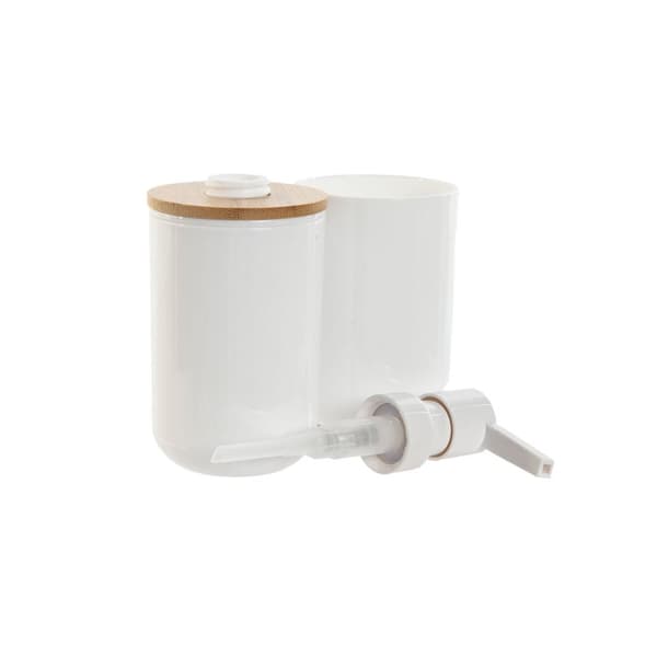 Badkit Home ESPRIT Vit Naturell Bambu polystyren 7 x 7 x 16 cm