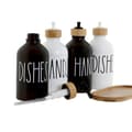 Miniatyrbillede 3 af 3: Sæbedispenser Home ESPRIT Hvid Sort Bambus Krystal 350 ml 15,5 x 8 x 19 cm (2 enheder)