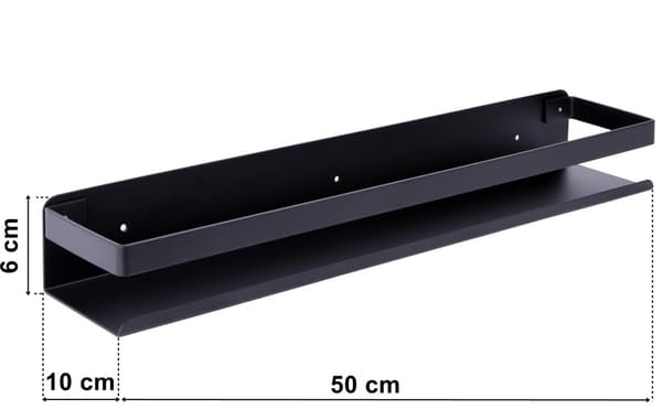 Megara parvi kylpyhuonehylly 50 cm musta