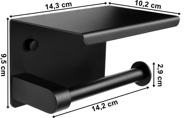 BELIK toiletpapirholder, sort hems