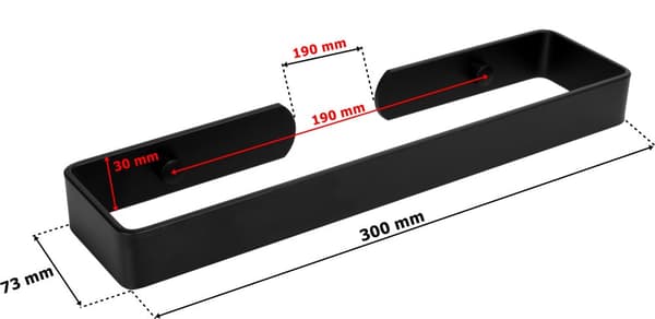 Kasos metal vægophæng 30 cm sort hems