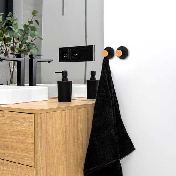 Kovir sort loft håndklædeholder, 2 stk