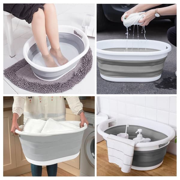 AIDA soikea taitettava kulho cm valkoinen ja harmaa COMPACT 25L