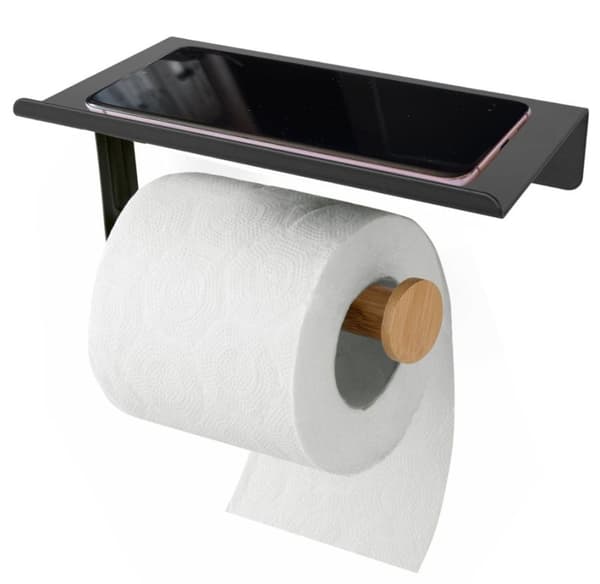 TOILETPAPIRSHOLDER MED HYLDE TADAR TD-4981 SORT