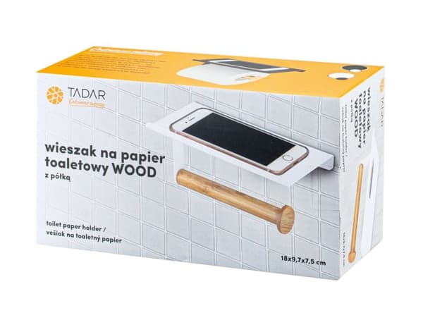 TOILETPAPIRSHOLDER MED HYLDE TADAR TD-4998 HVID