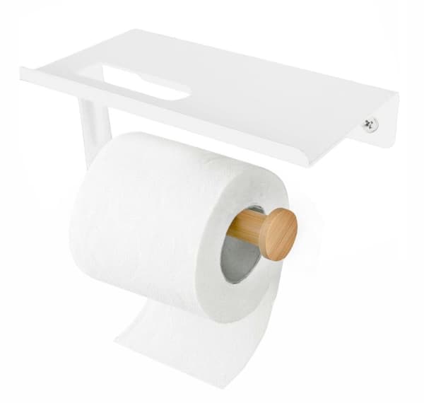 TOILETPAPIRSHOLDER MED HYLDE TADAR TD-4998 HVID