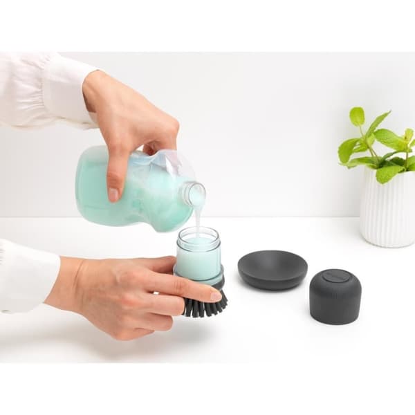 Brabantia SinkSide Dish Brush with Soap Reservoir Black