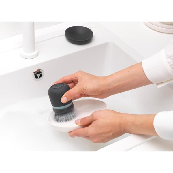 Brabantia SinkSide Dish Brush with Soap Reservoir Black