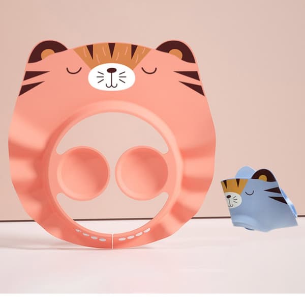 Badevisir / skygge til vask af børns hoveder - Orange Kitty