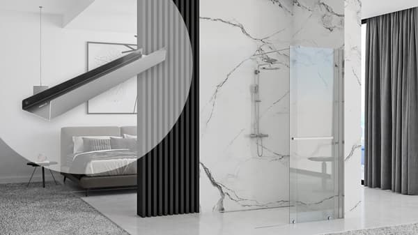 BADEVÆRELSEHYLDE TIL BRUSEBAD REA SF04-600 60CM BRUSH STEEL