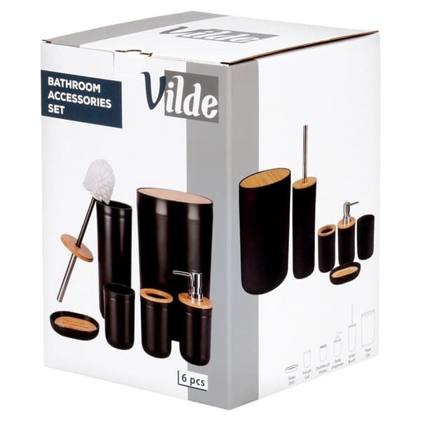 Badrumstillbehör Dispenser Tvåldisk Borste Korg Koppar VILDE 6 st.