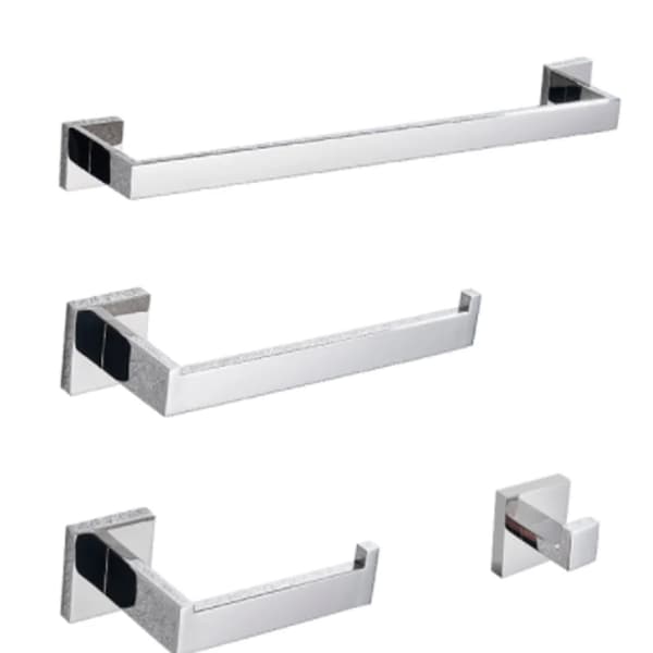 Sæt af badeværelsestilbehør, stilfuld håndklædeholder, holdbar toiletpapirholder,Chrome sæt